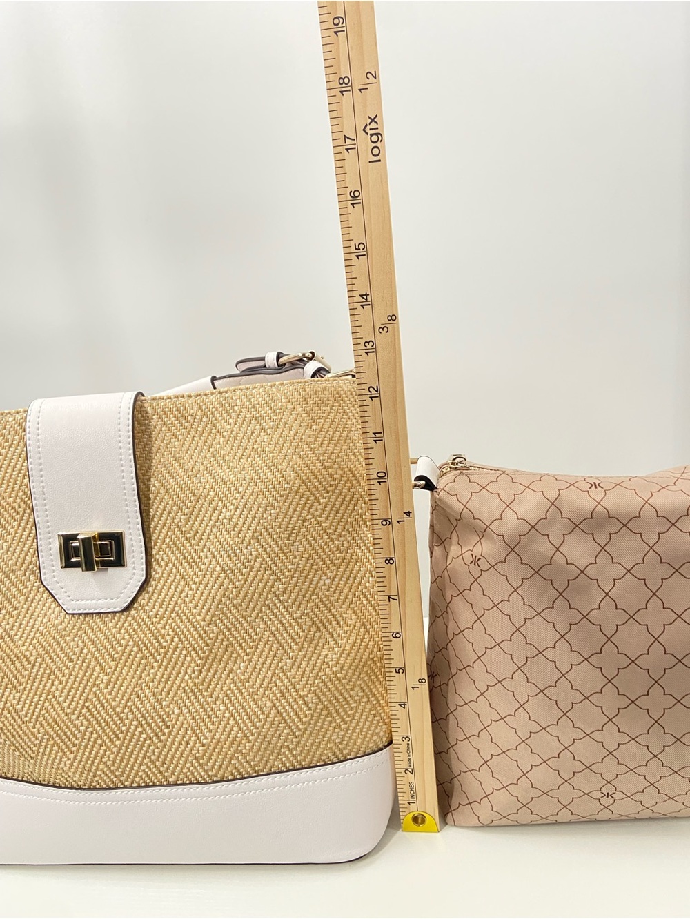 NWOT Kelly & Katie Straw hobo Shoulder/Crossbody Two Compartments insert Bag - Picture 12 of 16